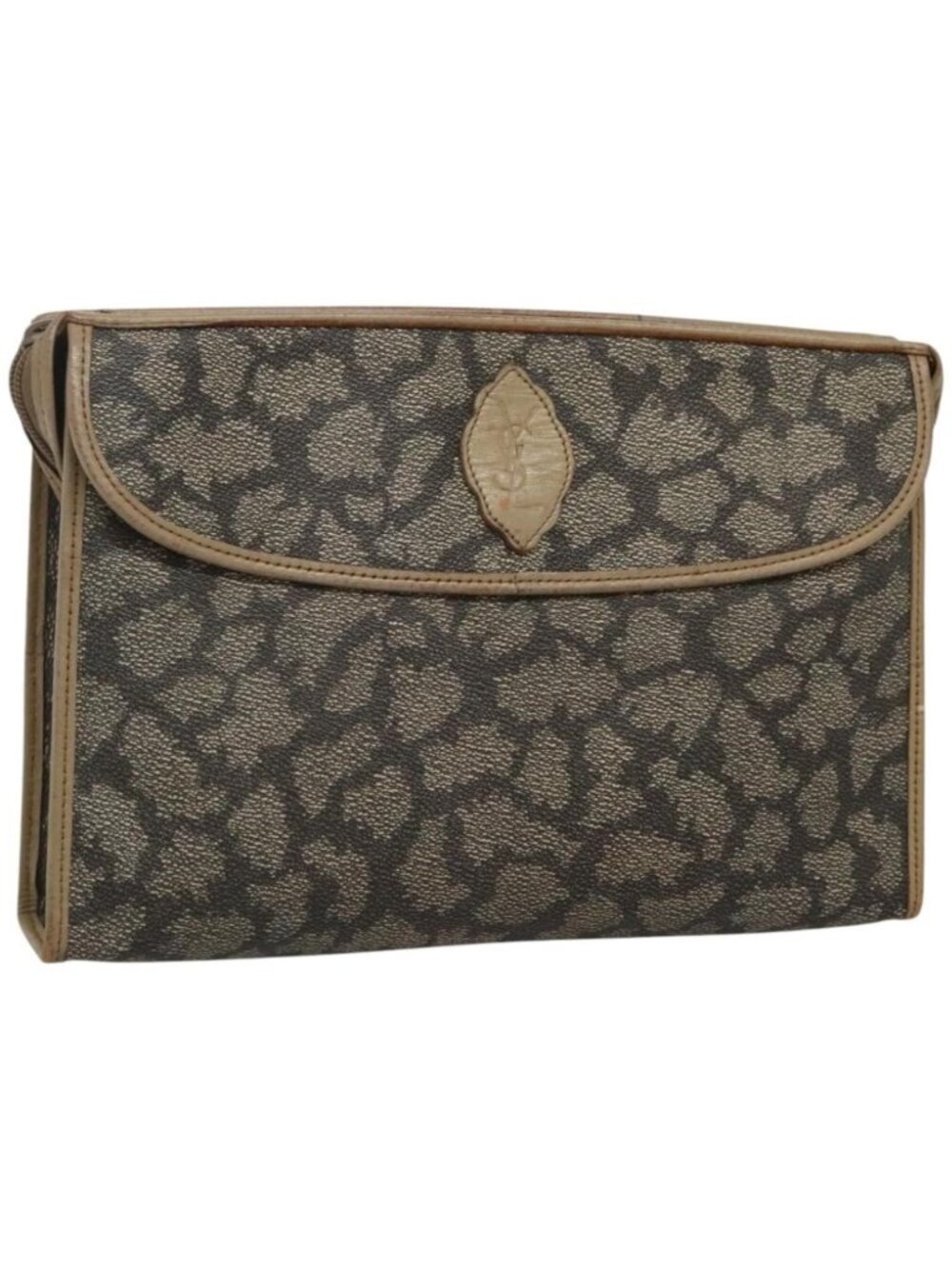SAINT LAURENT Clutch Bag PVC Beige